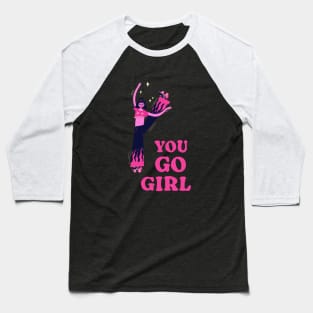 You go girl. Roller girl. Skater girl illustration Baseball T-Shirt